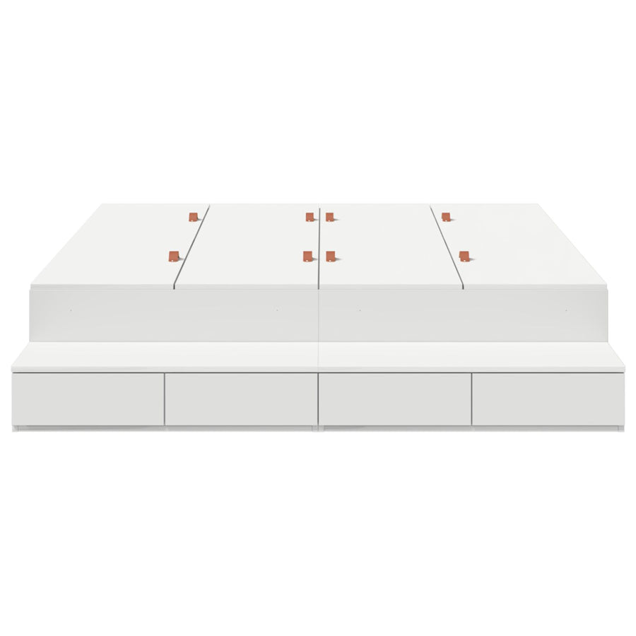 Opbergbedframe Wit 150X200 Cm Artisanaal Eiken