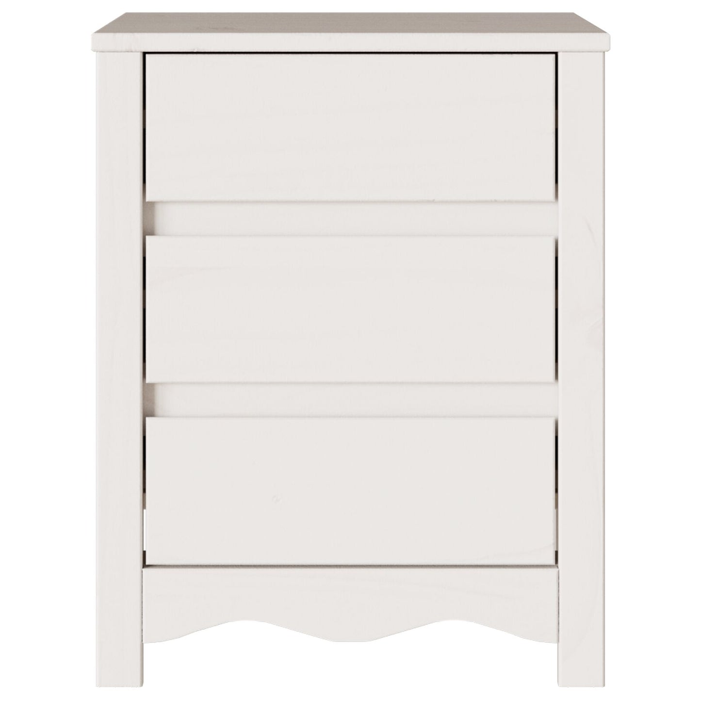 Nachtkastje ""Drammen"" 45X35X56 Cm Massief Hout Vuren Wit