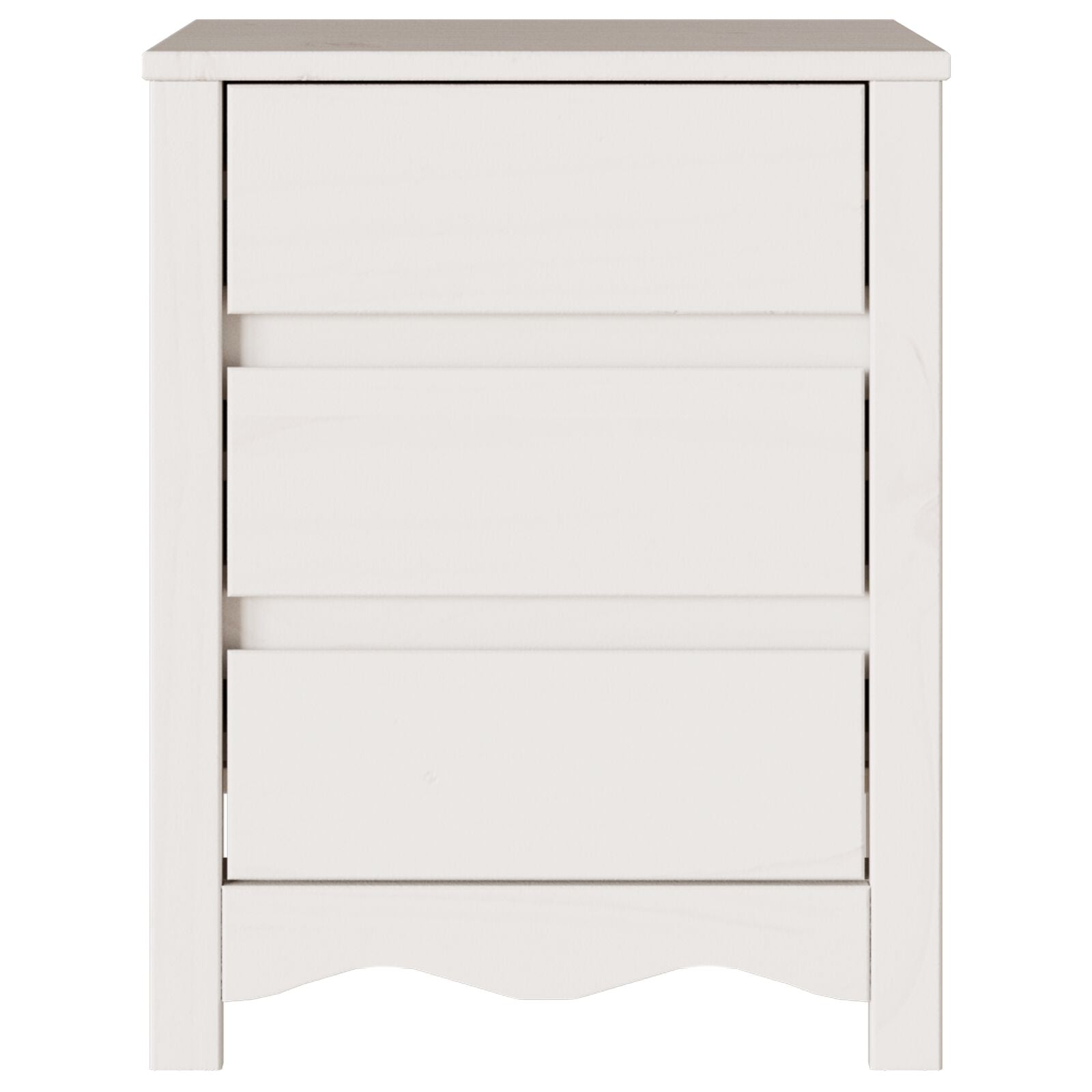 Nachtkastje ""Drammen"" 45X35X56 Cm Massief Hout Vuren Wit