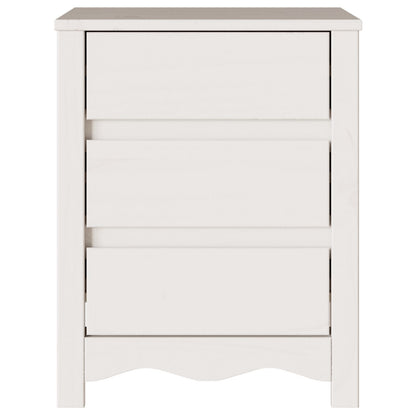 Nachtkastje ""Drammen"" 45X35X56 Cm Massief Hout Vuren Wit