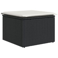 8-Delige Tuin Sofa Set Met Kussens Zwart Poly Rattan