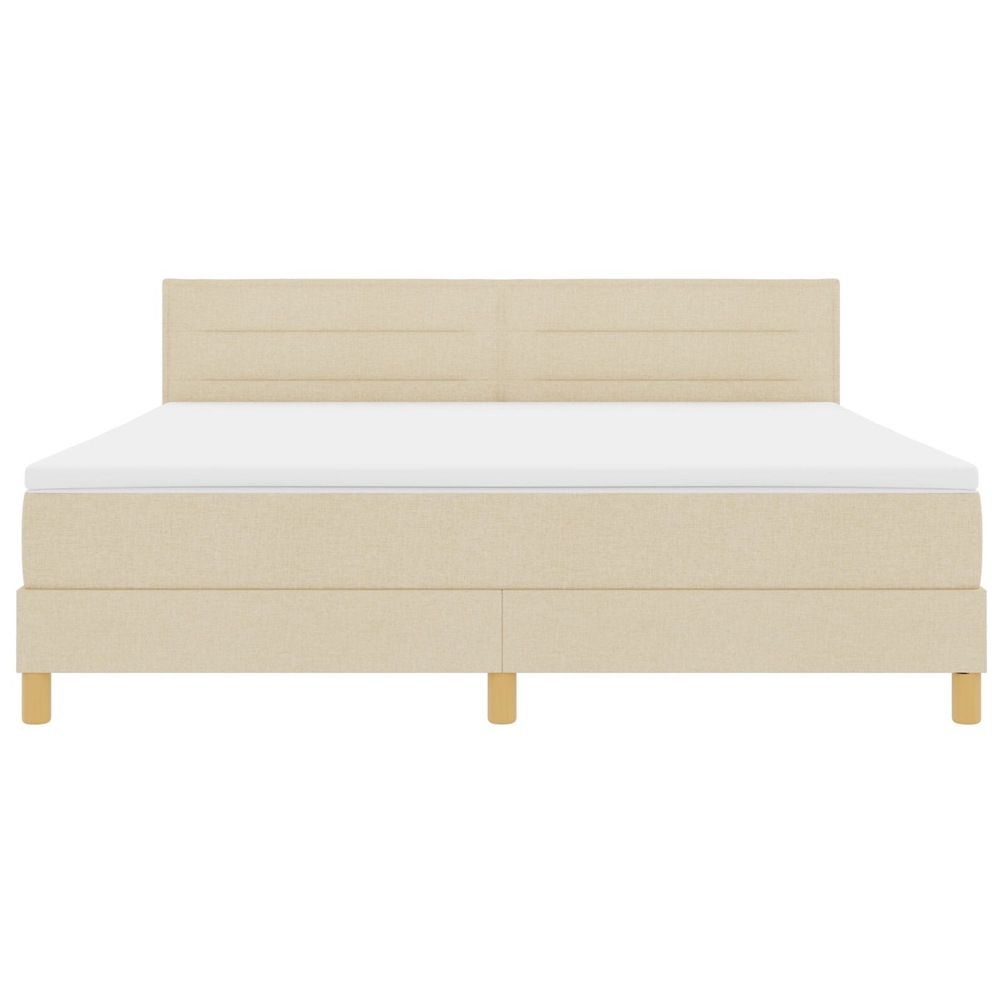 Boxspring Bed Met Matras Stof Crème 180 x 200 cm Lijnen ontwerp
