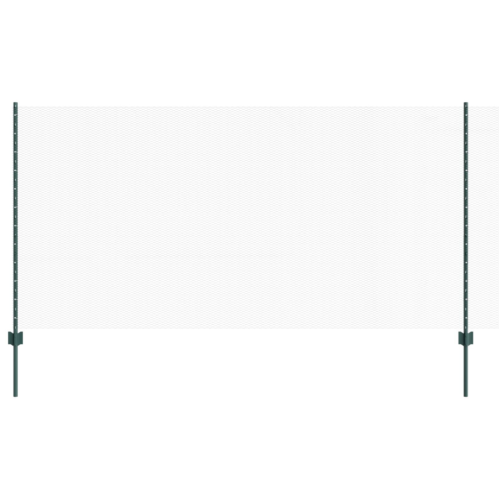 Hekpalen 11 Stuks U-Kanaal Groen 120 Cm Staal,  Hexagonaal Hek Groen 1.2X100 M Staal
