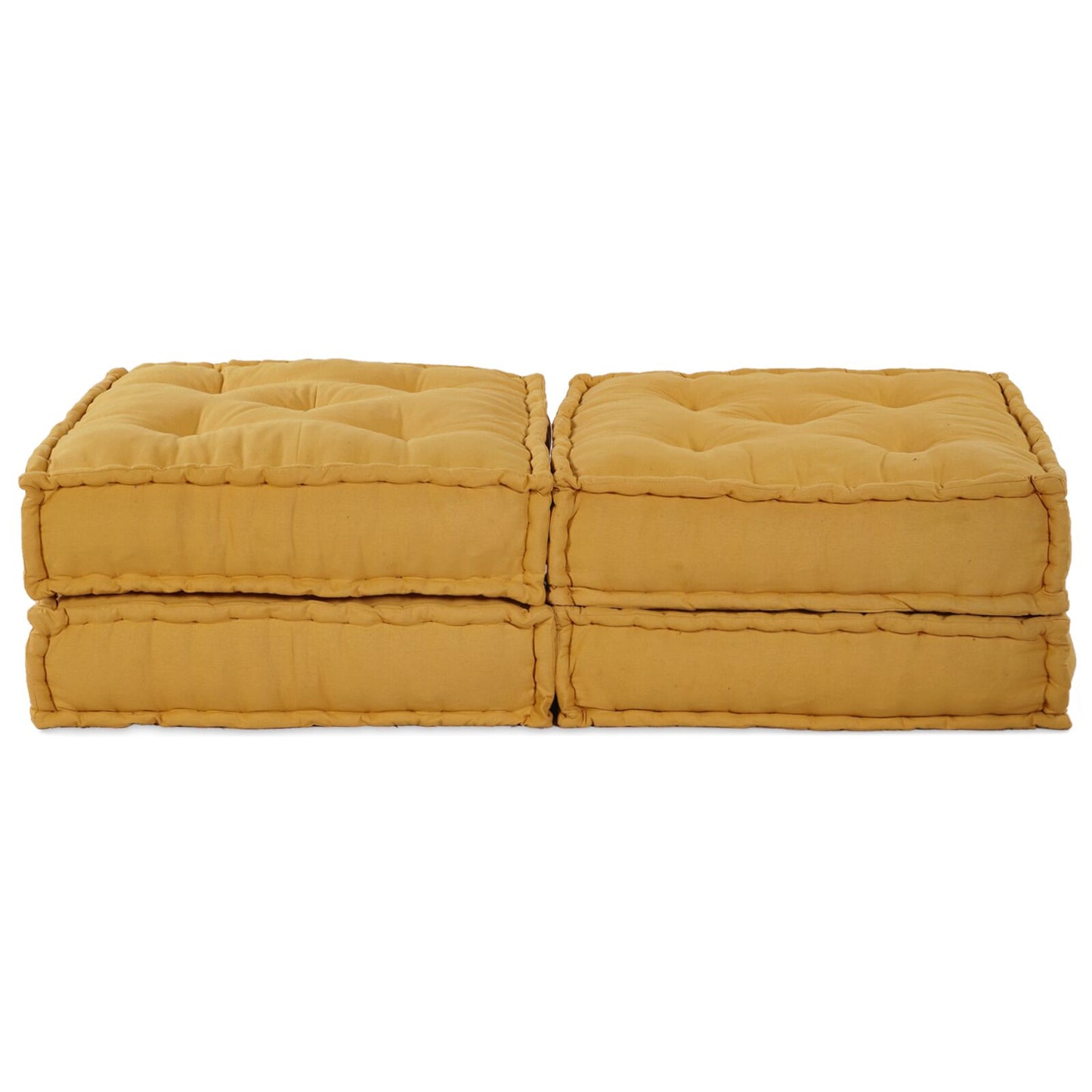 Modulaire Poefjes 2 Stuks Gele Stof Geel 70 x 70 x 36 cm 2x lounge