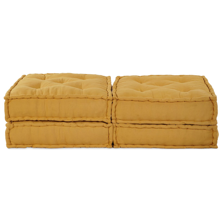 Modulaire Poefjes 2 Stuks Gele Stof Geel 70 x 70 x 36 cm 2x lounge