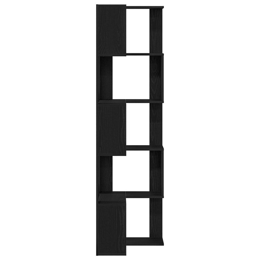 Hoekboekenkast 5-Tier Zwarte Eik 50X50X179 Cm Bewerkt Hout Zwarte eiken