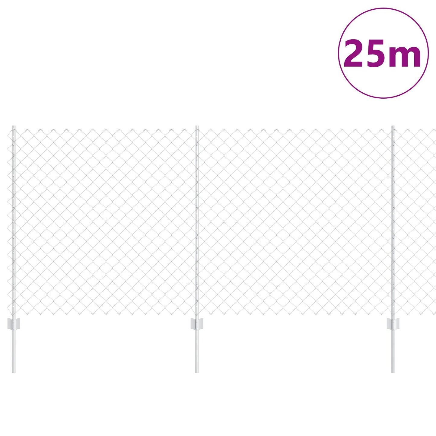 Kettinglink Hek Met 44 U Posts Zilver 1.2M X 25M Staal