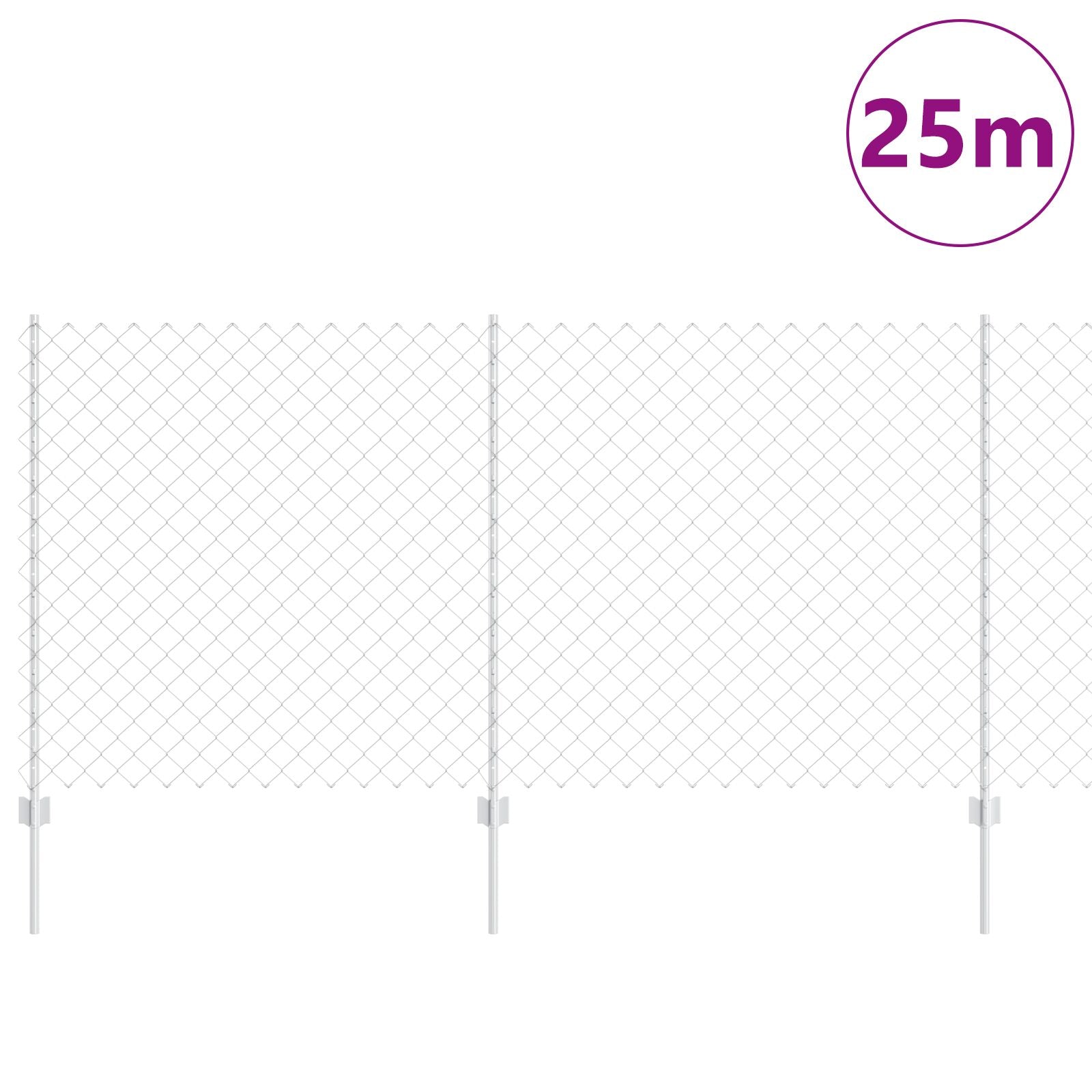 Kettinglink Hek Met 44 U Posts Zilver 1.2M X 25M Staal