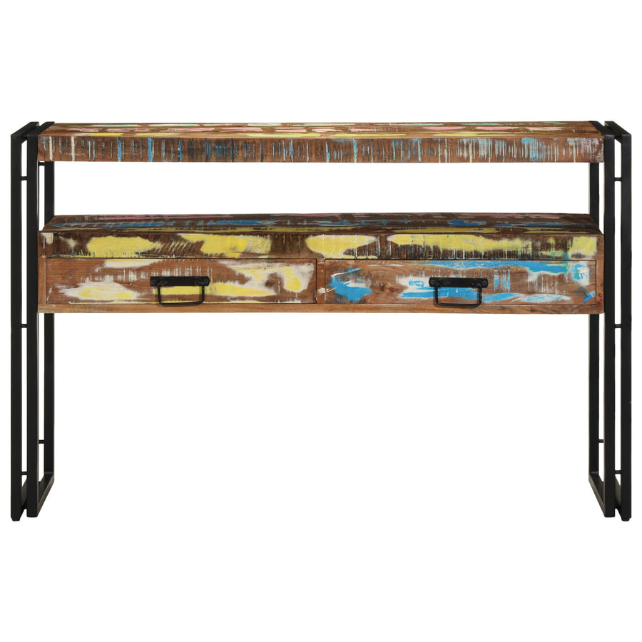 Bijzettafels Meerkleurig En Metaal 120 x 33 x 75 cm Massief gerecycled hout