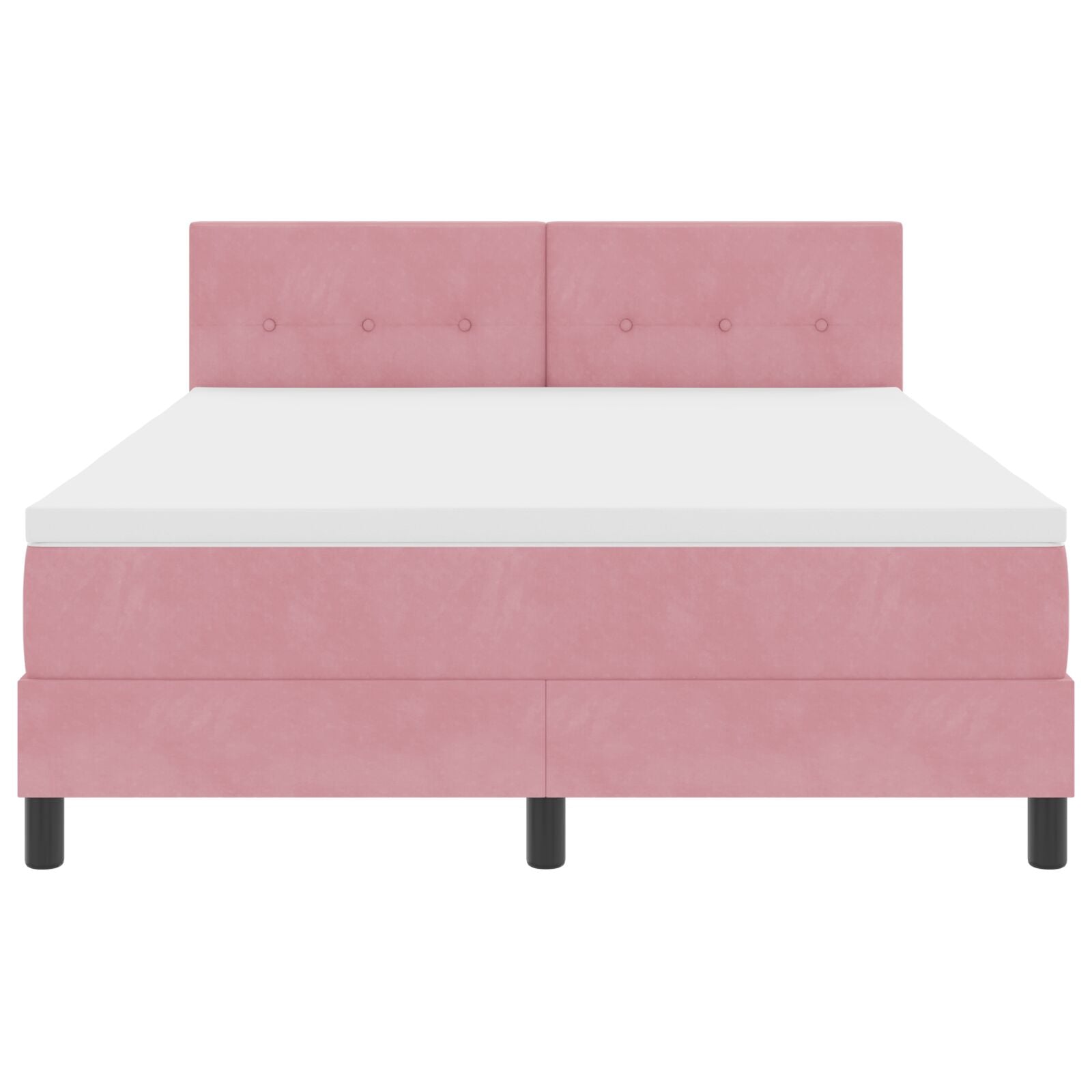 Boxspringbed Met Matras Roze 140X190 Cm Fluweel Blauw