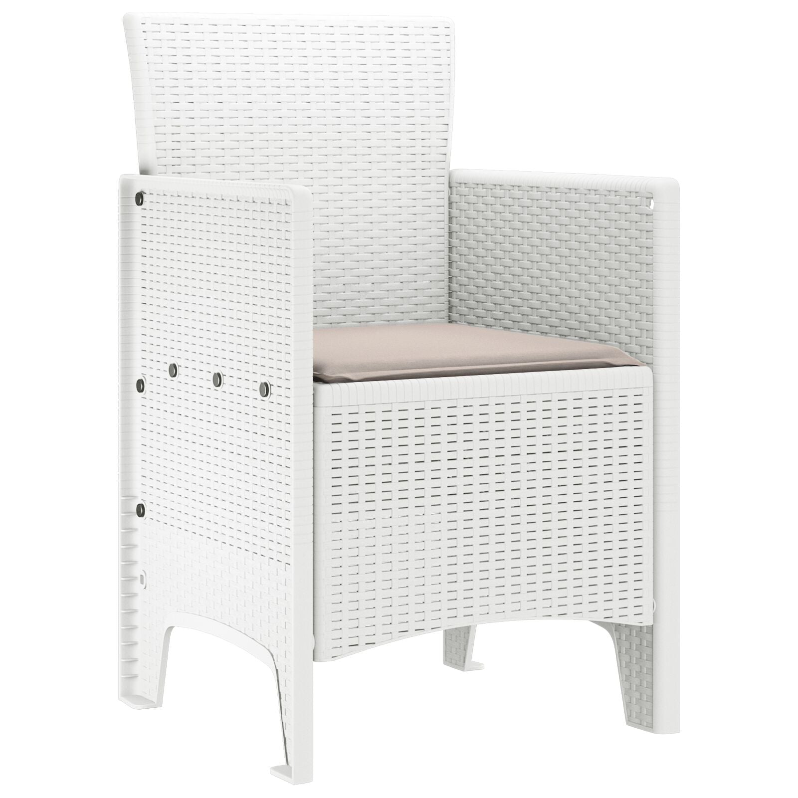 Tuinstoel Set Van 4 Met Kussens Hars Met Polyester Kussen Taupe Wit