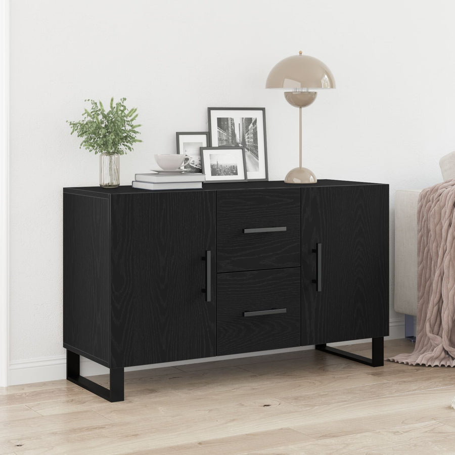 Dressoir Zwart Eiken 100X36X60 Cm Geengineerd Hout