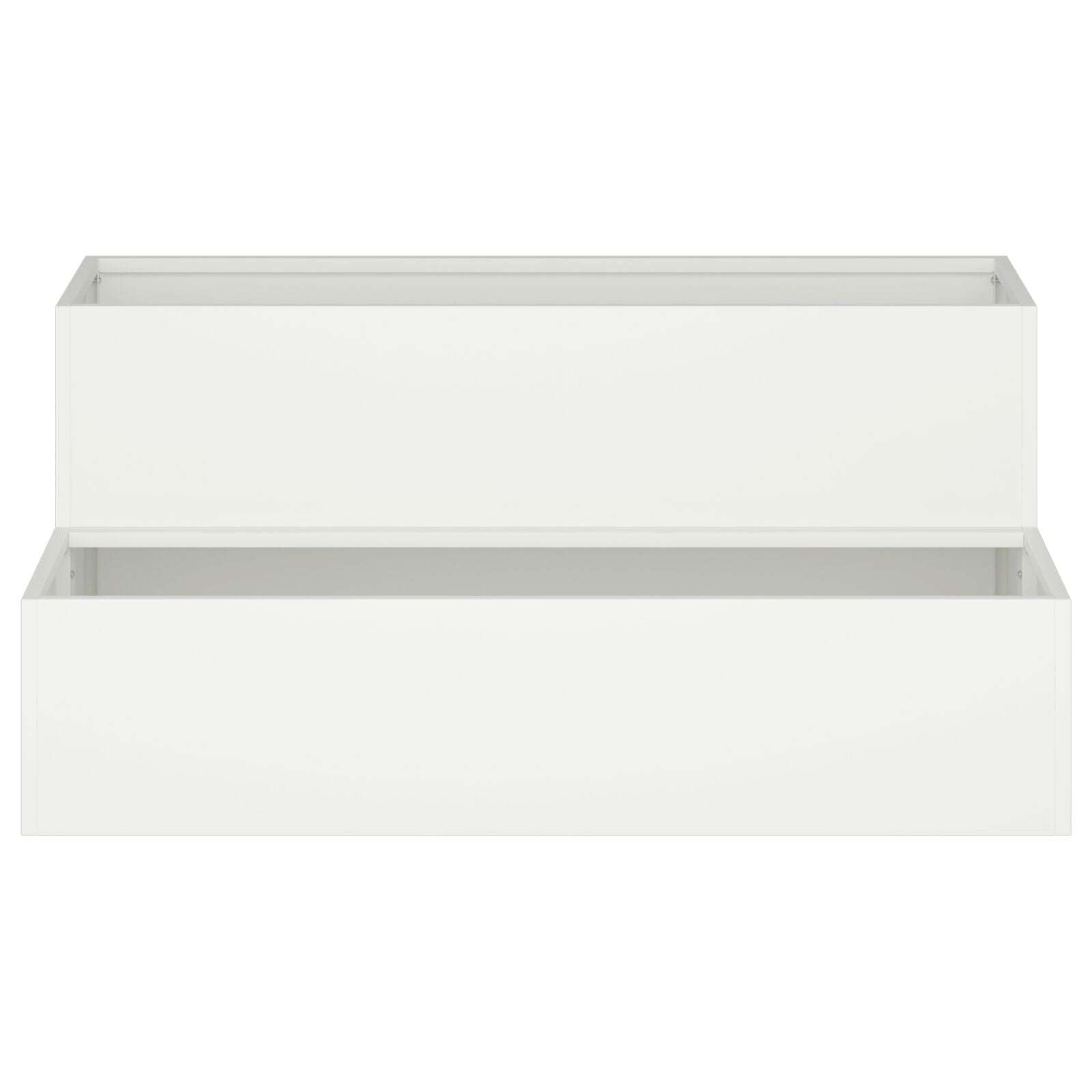 Tuin Planter 2-Tiering Te Staal 100 x 60 x 45 cm Wit