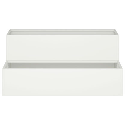 Tuin Planter 2-Tiering Te Staal 100 x 60 x 45 cm Wit