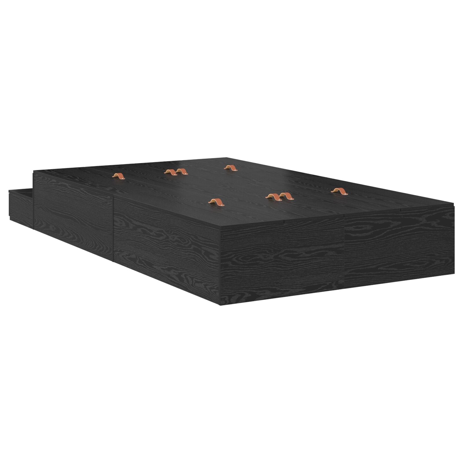 Opbergbedframe Zwart Eiken 120X200 Cm Artisanaal Eiken