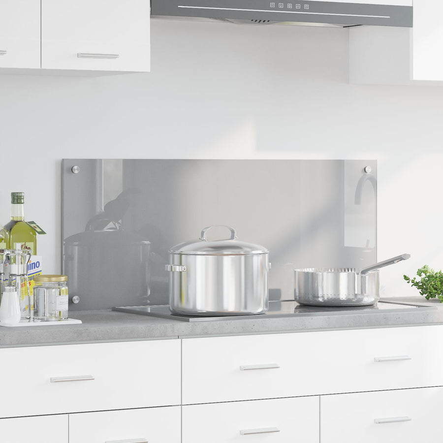 Keuken Achterwand 100X40X0,6 Cm Veilig Glas Lichtgrijs 100 x 40 cm