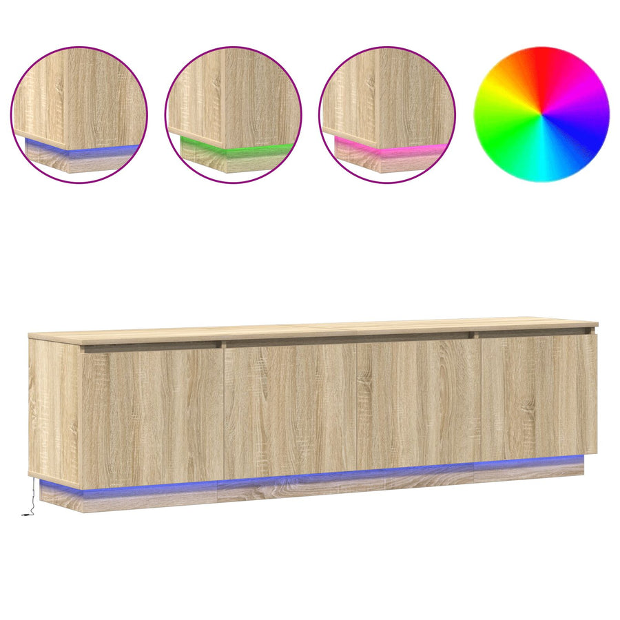 Tv-Meubel Met Led Sonoma Eik 180X38X49 Cm Gelaagd Hout Sonoma eiken