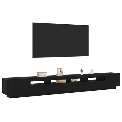 Tv-Meubel Met Led-Verlichting 300X35X40 Cm Geengineerd Hout Zwart eiken
