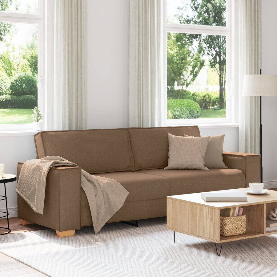 3-Zits Bank Stof 180 cm Bruin