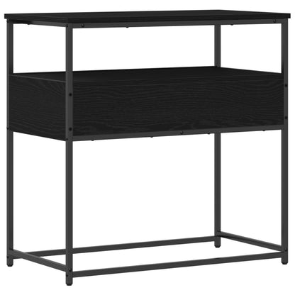 Console Tafel Engineered Hout En Staal Zwart eiken 75 x 40 x 75 cm