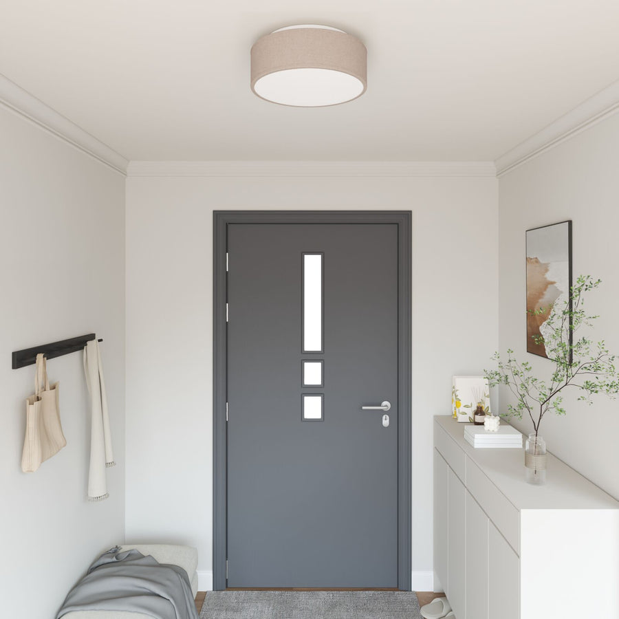 Plafondlampen Inbouw Ø 38 Cm Stoffen E27 Ø38 x 13.5 cm Taupe zonder sterrenlampenkap