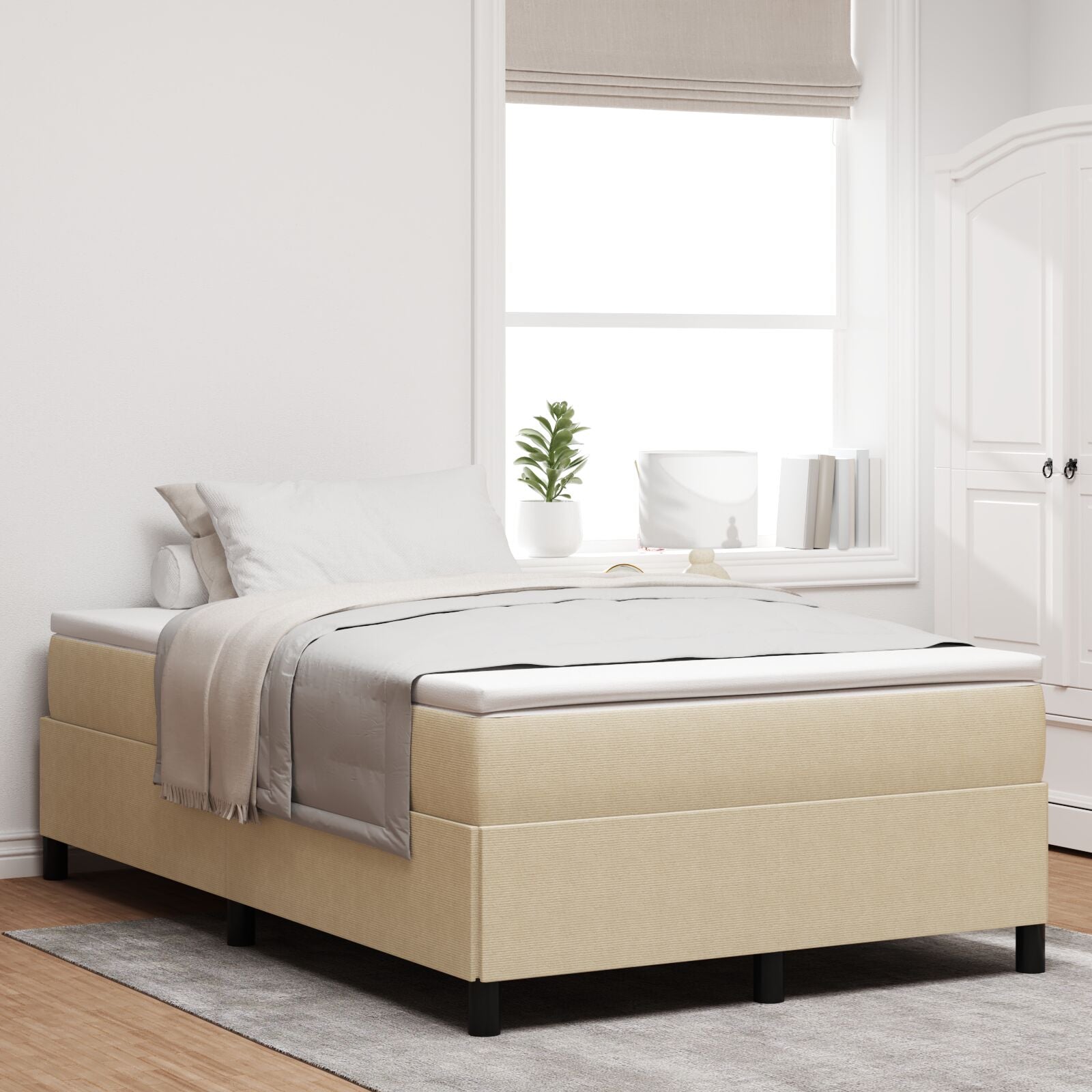 Bedframe Corduroy Stof Lichtgroen Grijs 120 x 190 cm