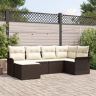 Loungeset poly rattan 6-delig bruin