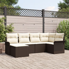 6-Delige Tuin Sofa Set Met Kussens Bruin Poly Rattan
