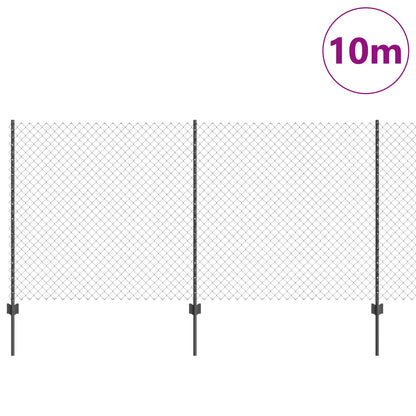 Kettinglinkhekje Met 20 U-Posts Grijs 1.2X10 M Staal