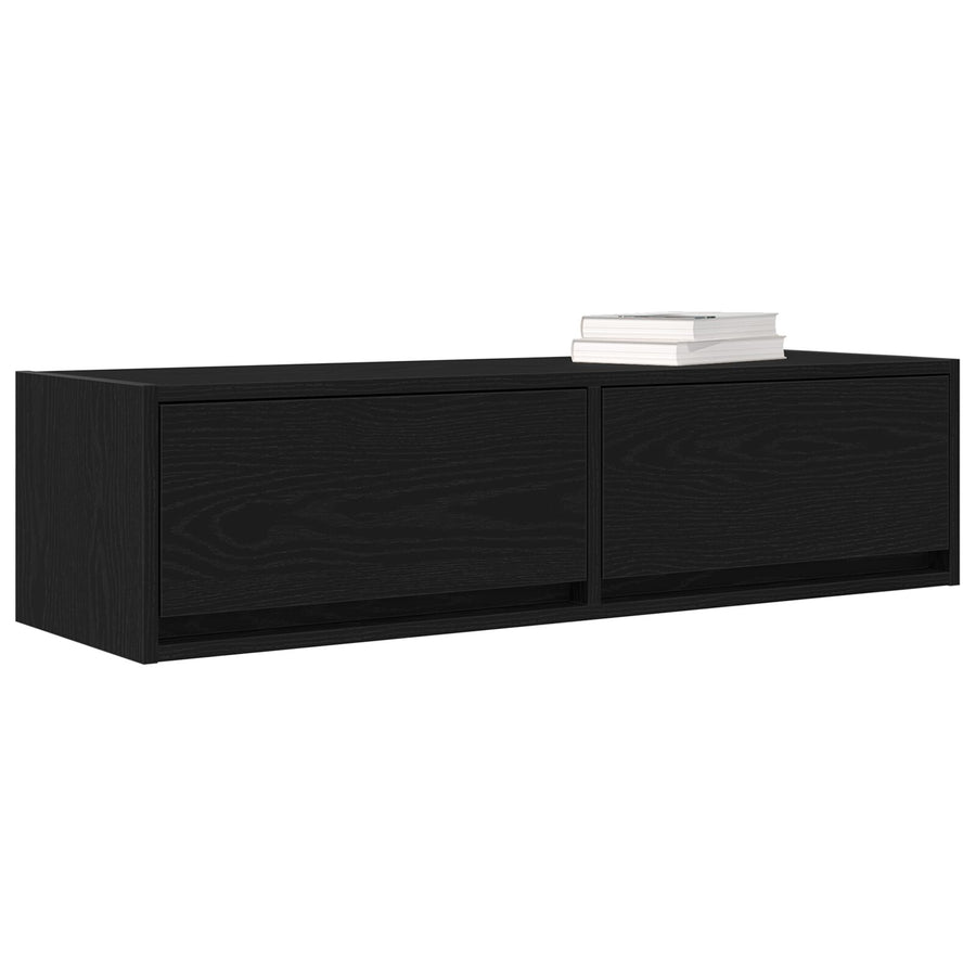 Tv-Meubel Zwart Eiken 100X31X25,5 Cm Bewerkt Hout