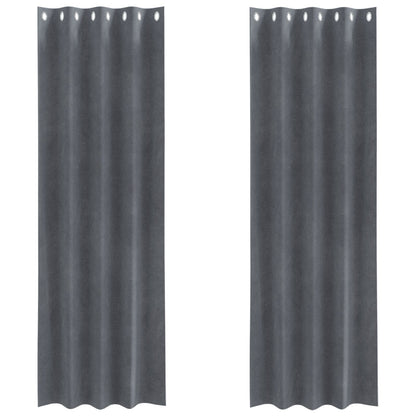 Verduisteringsgordijnen 2 Stks Velours Super Lichtgrijs 140 x 245 cm met oogjes
