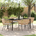 Tuinstoelen PE rattan 2 stuks bruin