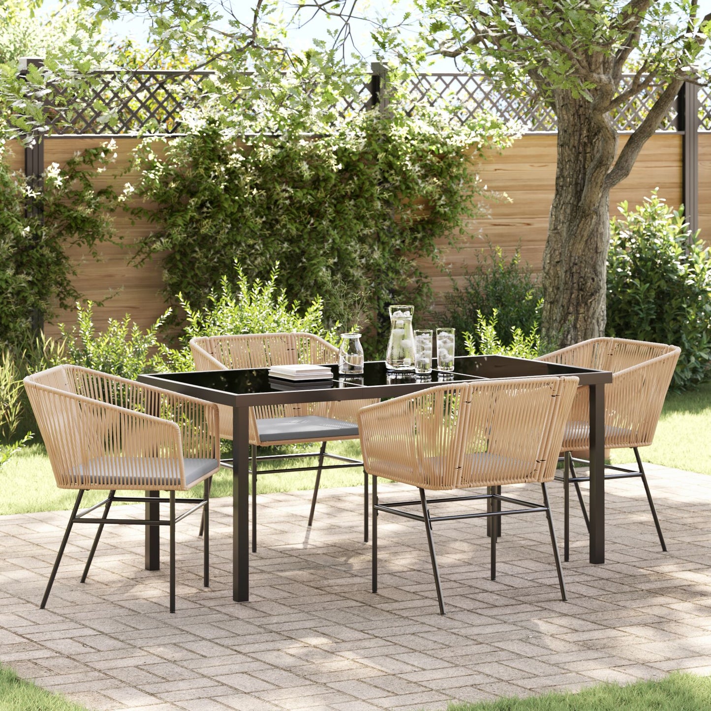Set Van 3 Bruin Pe Rattan Standaard Uv-Bestendige Materialen