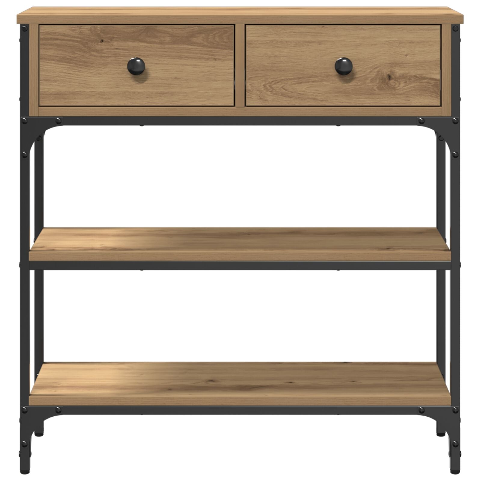 Console Tafel Artisan Eiken 72,5X25X75 Cm Engineered Hout & Staal