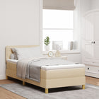 Boxspringbed 100x200 cm crème met matras en hoofdeinde