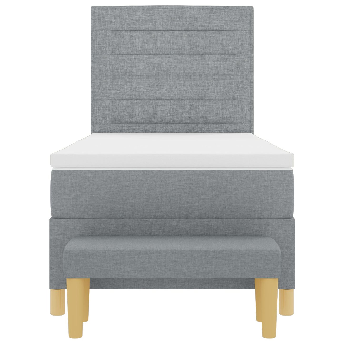 Boxspringbed Met Matras En Bank Stof Lichtgrijs 80 x 200 cm Lijnen ontwerp