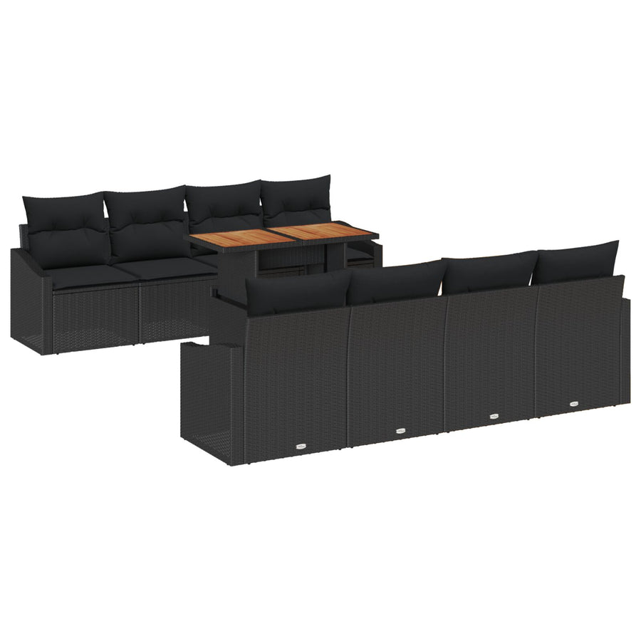 Tuin Sofa Set Set Van 7 Zwart Rattan Tuin Sofa Rechthoekig
