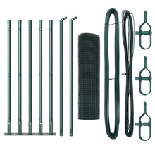 Fence Post Set Set Van 2 Groen Metaal 10 X 0.5 M Stevig Gegalvaniseerd Staal