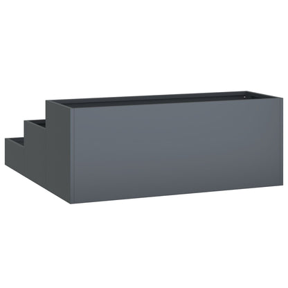Tuin Plantenbak 3-Tier Staal 90 x 90 x 35 cm Anthraciet