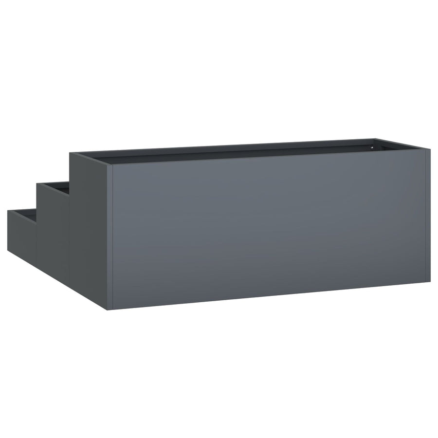 Tuin Plantenbak 3-Tier Staal 90 x 90 x 35 cm Anthraciet