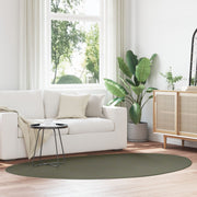 Vloerkleed bosgroen ovaal 160x230 cm polyester