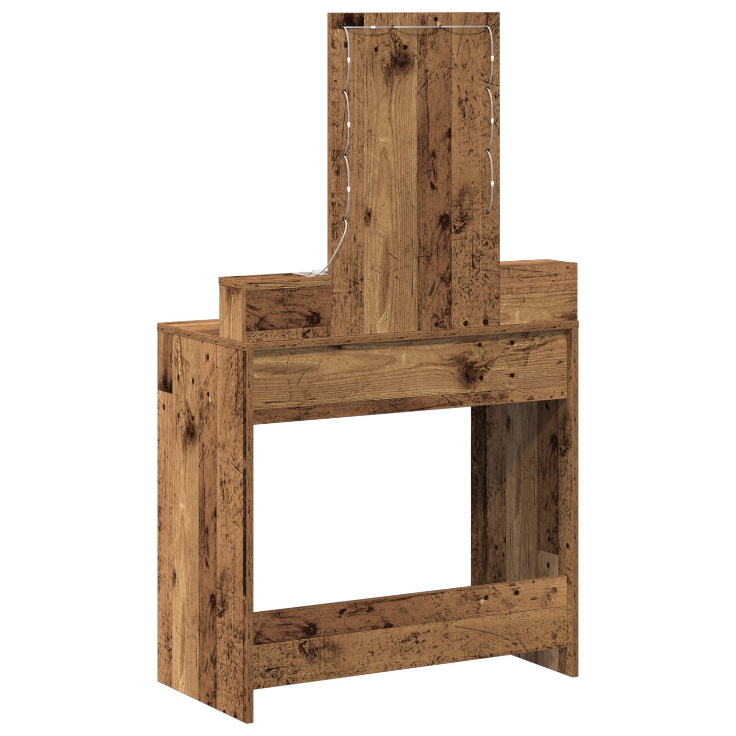 Kaptafel Met Led Verlichting - Vintage Houten Stijl, Oude hout 79 x 41 x 140 cm
