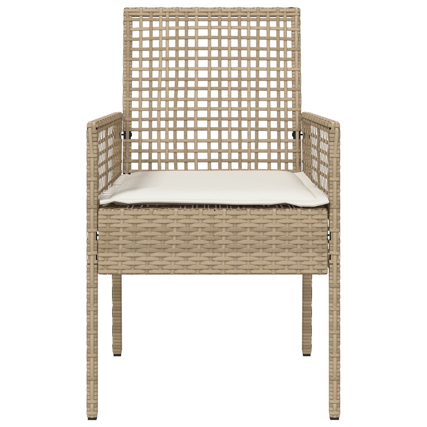 Tuinstoelen 2 Stuks Met Kussens Poly Rattan Gemengd beige en crème