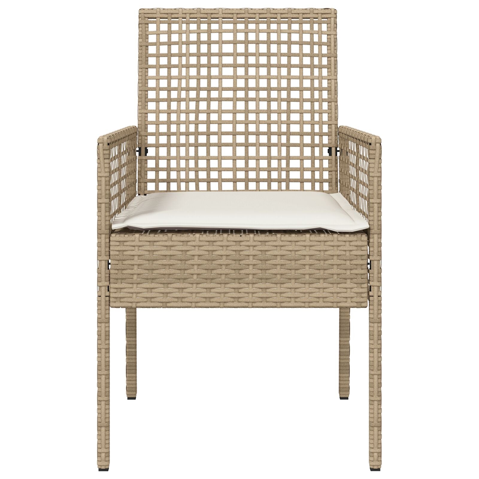 Tuinstoelen 2 Stuks Met Kussens Poly Rattan Gemengd beige en crème