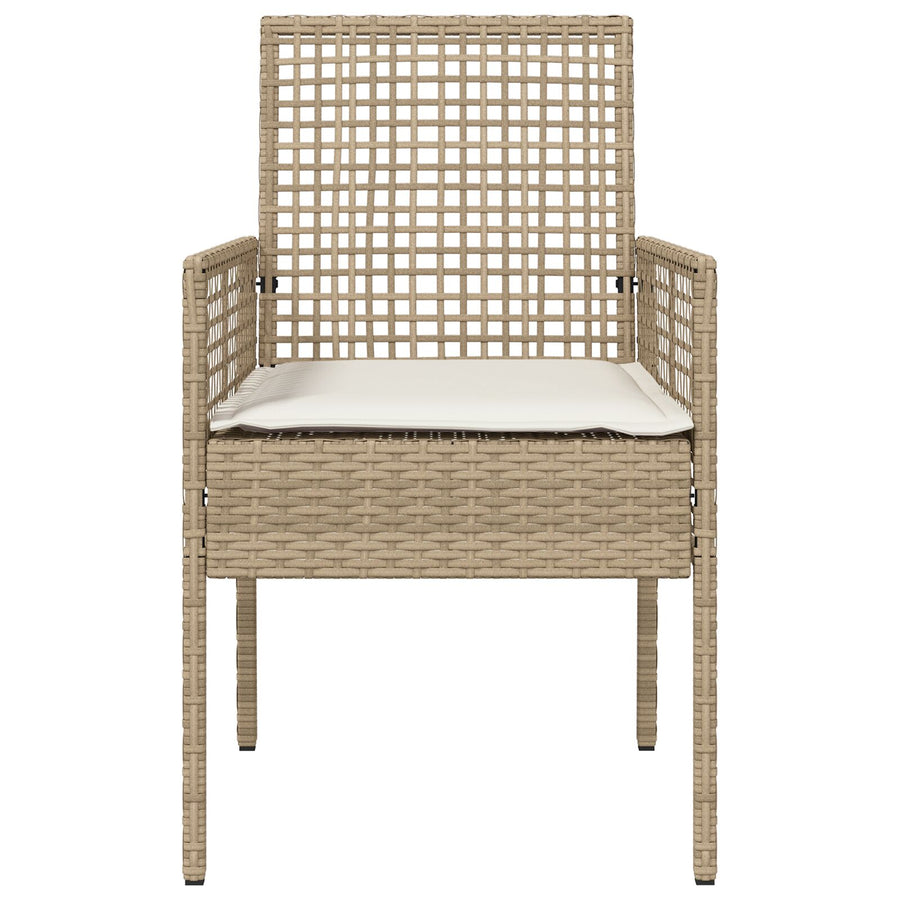 Tuinstoelen 2 Stuks Met Kussens Poly Rattan Gemengd beige en crème