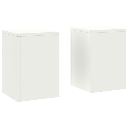 Buiten Plantenstands Pilar 2 Stuks 24X24X35 Cm Staal Wit 2x (35 cm)