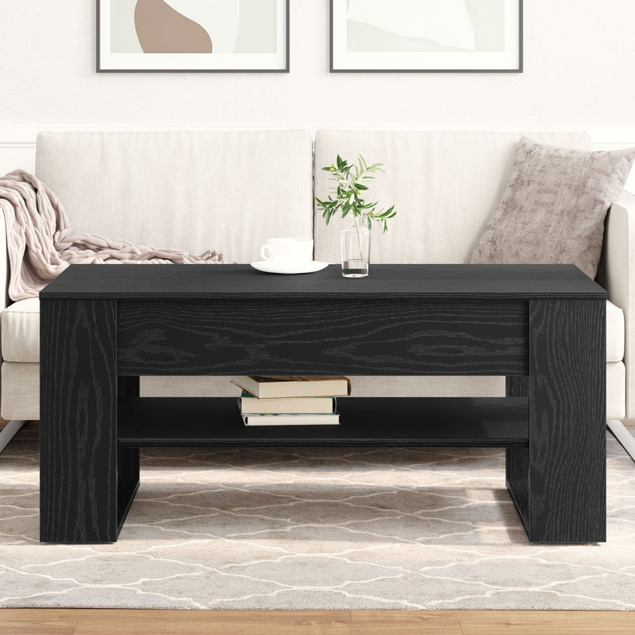 Salontafel Zwart Eiken 102X55X45 Cm Bewerkt Hout