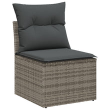 7-Delige Tuin Sofa Set Met Kussens Grijs Poly Rattan Acacia
