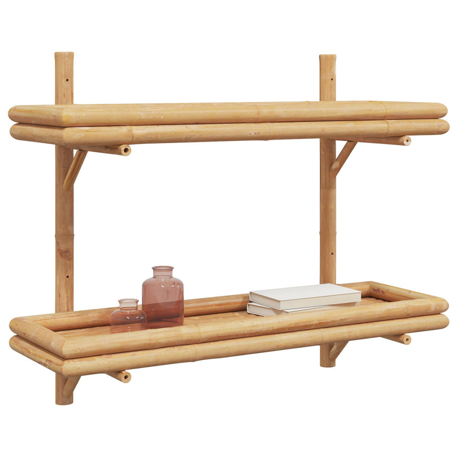 Wandplank 2-Tier 75X26X60 Cm Bamboe 75 cm