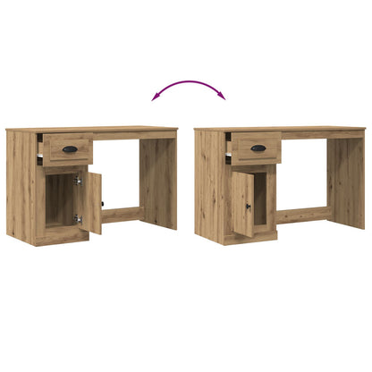 Bureau Met Opbergruimte 50X115X75 Cm Engineered Hout Artisan eiken